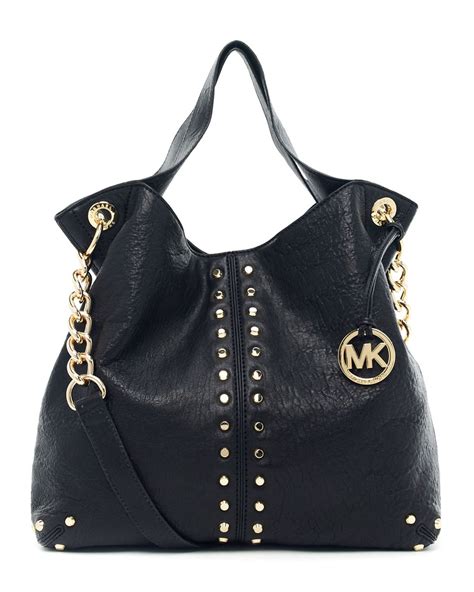 michael kors tristan large shoulder tote black leather|Michael Kors astor tote bag.